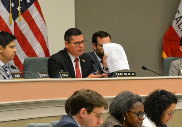 Assemblymember Rudy Salas at a recent hearing.